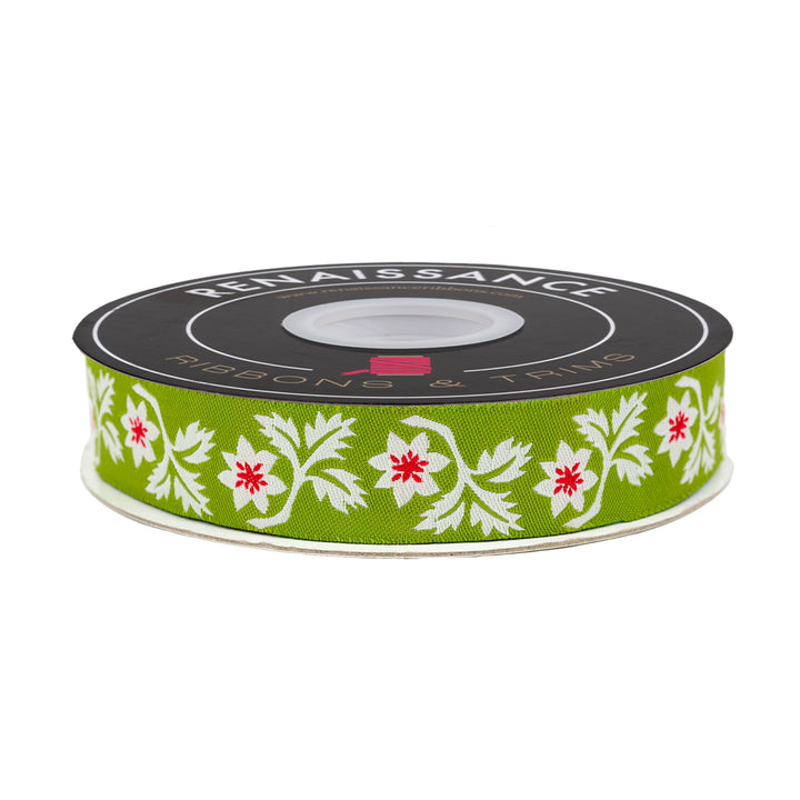 Buon Natale - Holly and Vine in Pine - 7/8" - by Joanna Figueroa - One Yard