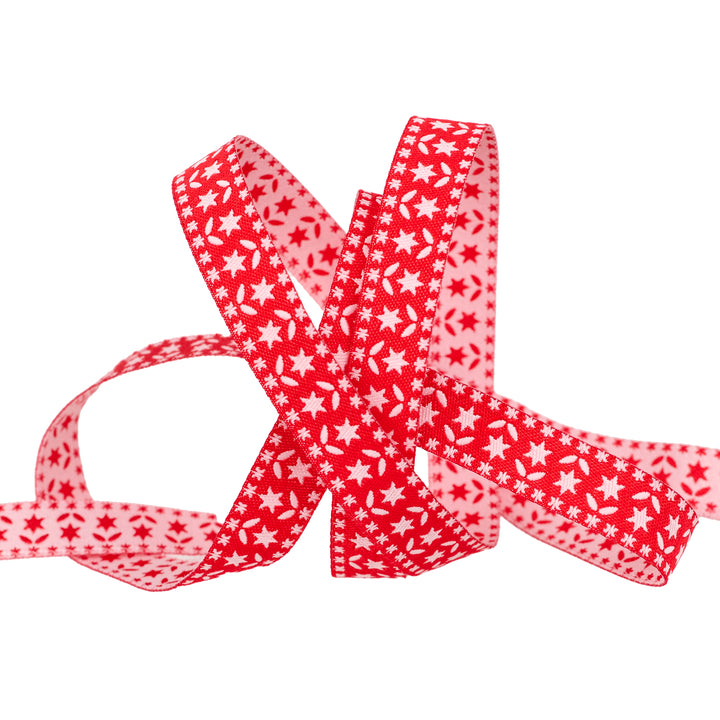 Buon Natale - Twinkle Stars in Pomegranate - 1/2" - by Joanna Figueroa - One Yard