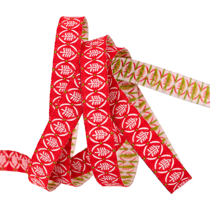 Buon Natale - Yuletide Pines in Pomegranate - 1/2" - by Joanna Figueroa - One Yard