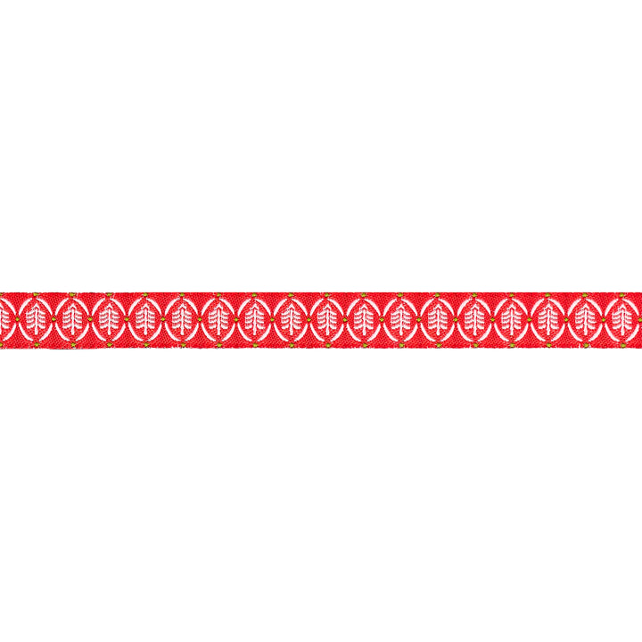 Buon Natale - Yuletide Pines in Pomegranate - 1/2" - by Joanna Figueroa - One Yard