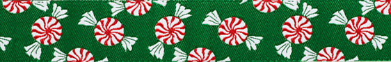 Peppermint Candies Ribbon by LFN Textiles - 7/8" -by the yard