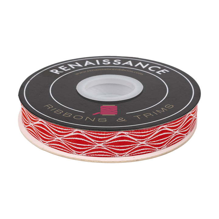 By the Seaside - Wave in Red - 5/8" width - By Loes Van Oosten - One Yard
