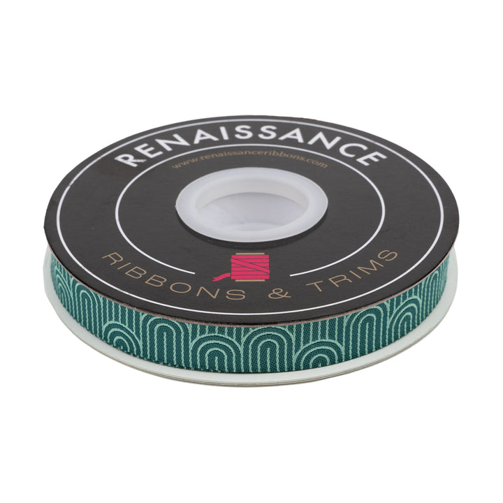 Gateway in Teal - 5/8" width - Savannah - One Yard