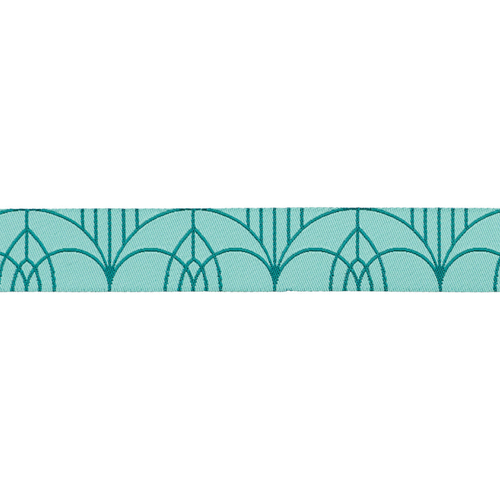 Bridges in Teal - 7/8" width - Savannah - One Yard