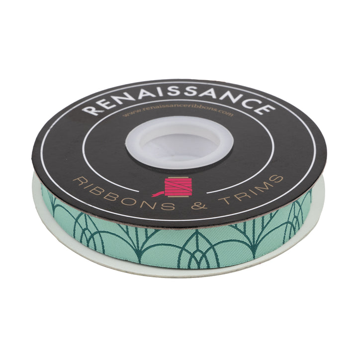 Bridges in Teal - 7/8" width - Savannah - One Yard