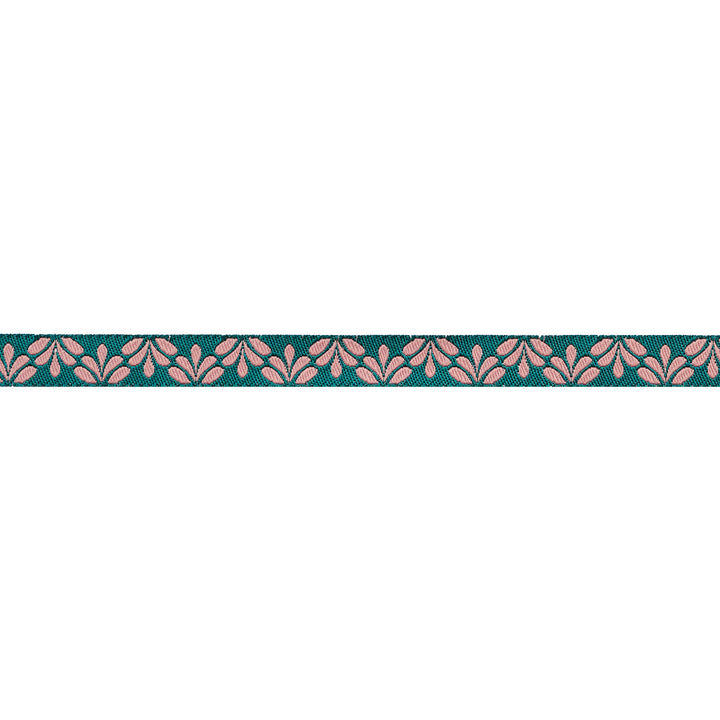 Flora in Teal - 3/8" width - Savannah - One Yard