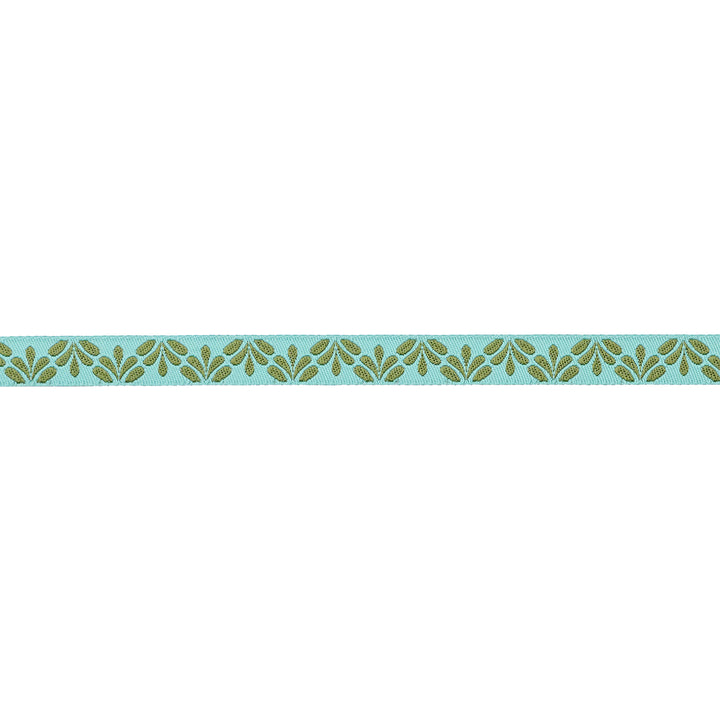 Flora in Aqua - 3/8" width - Savannah - One Yard