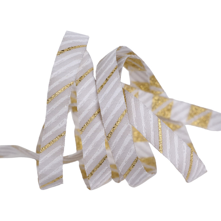 Painted Stripe in Sparkle - 3/8" width - Farmhouse Christmas - One Yard