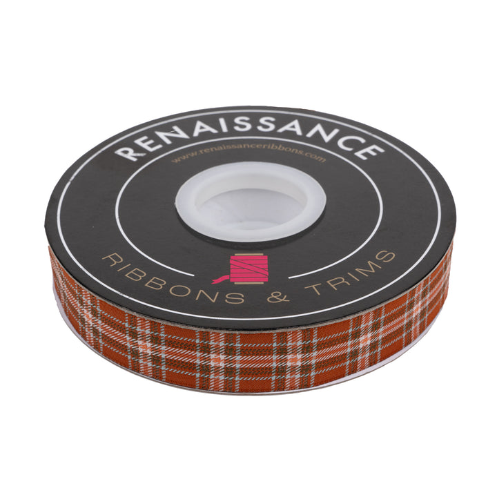 Plaid Perfection in Rust - 7/8" width - The Great Outdoors by Stacy Iest Hsu - One Yard