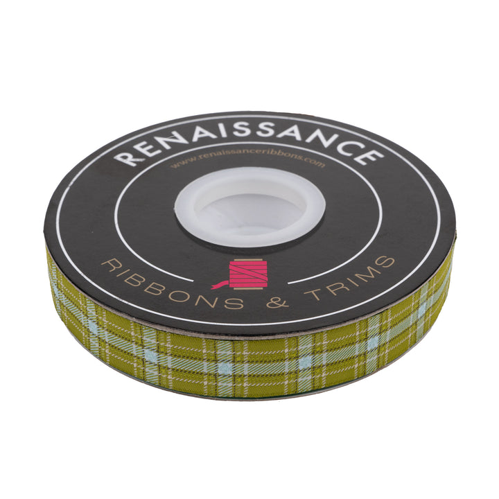 Plaid Perfection in Green - 7/8" width - The Great Outdoors by Stacy Iest Hsu - One Yard