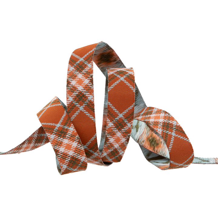 Plaid Diagonal in Rust - 5/8" width - The Great Outdoors by Stacy Iest Hsu - One Yard