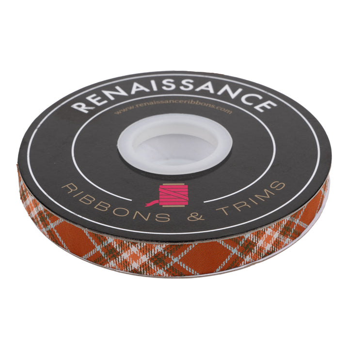 Plaid Diagonal in Rust - 5/8" width - The Great Outdoors by Stacy Iest Hsu - One Yard