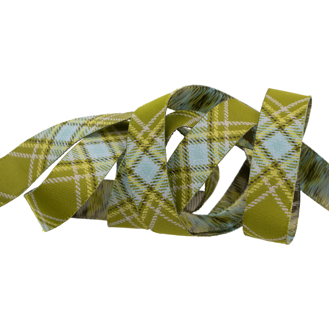Plaid Diagonal in Fern - 5/8" width - The Great Outdoors by Stacy Iest Hsu - One Yard