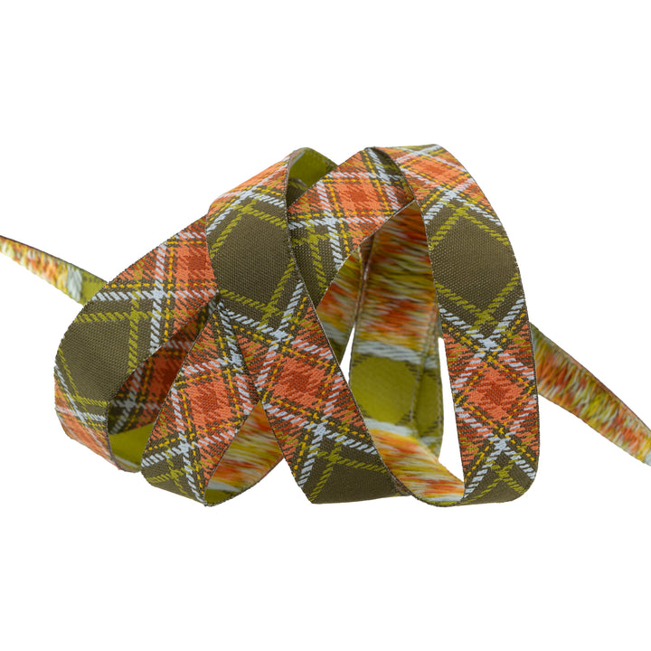 Plaid Diagonal in Moss - 5/8" width - The Great Outdoors by Stacy Iest Hsu - One Yard