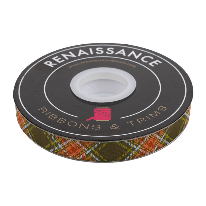Plaid Diagonal in Moss - 5/8" width - The Great Outdoors by Stacy Iest Hsu - One Yard