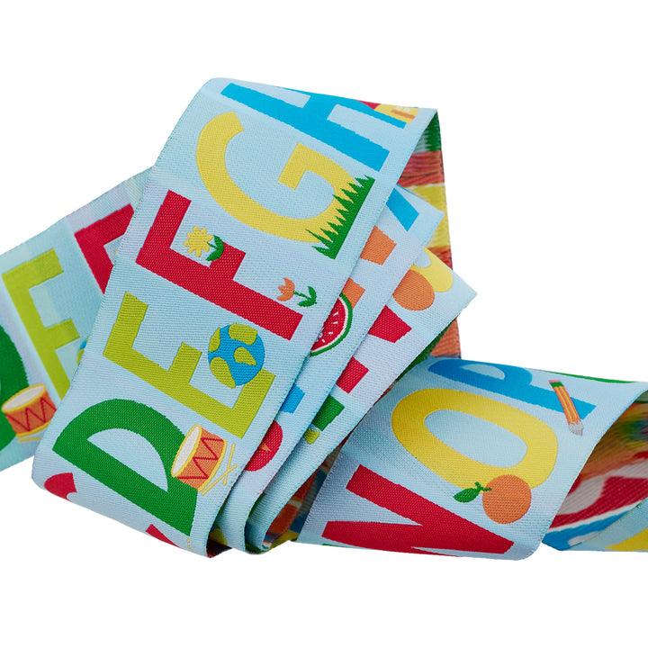 My ABC's in Bright Sky - 2" width - Back to School by Stacy Iest Hsu - One Yard