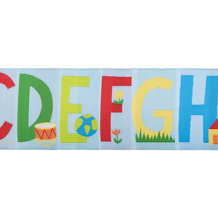 My ABC's in Bright Sky - 2" width - Back to School by Stacy Iest Hsu - One Yard