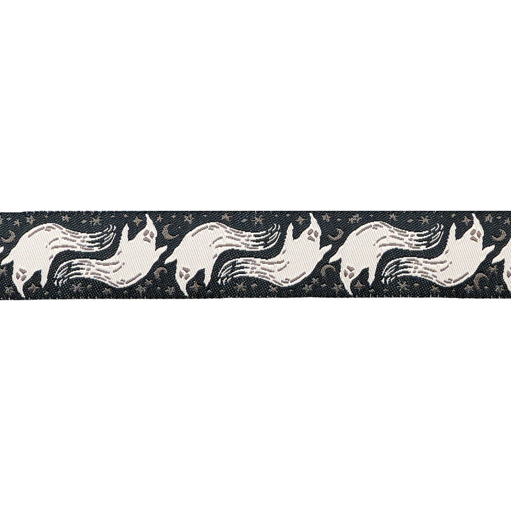 Home Sweet Haunt - Boo in Charcoal - 7/8" width - by Stacy Iest Hsu - One Yard