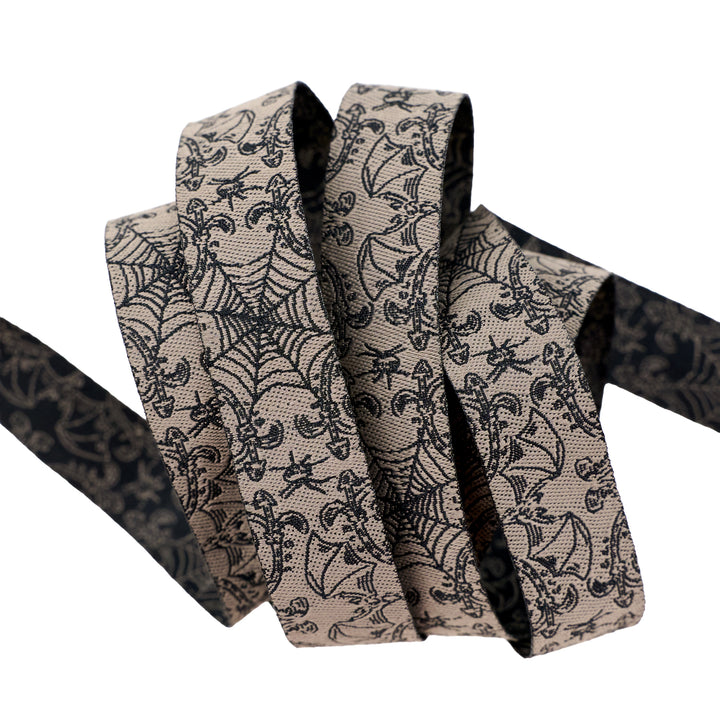 Home Sweet Haunt - Iron Web in Charcoal - 5/8" width - by Stacy Iest Hsu - One Yard