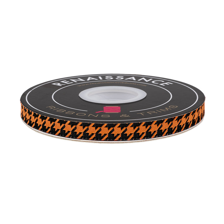 Home Sweet Haunt - Hounds Tooth in Pumpkin - 3/8" width - by Stacy Iest Hsu - One Yard