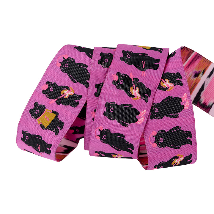Teddy and the Bears - The Band in Raspberry - 1-1/2" - by Sarah Watts - One Yard