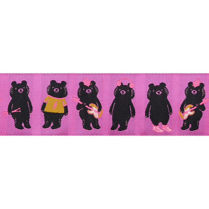 Teddy and the Bears - The Band in Raspberry - 1-1/2" - by Sarah Watts - One Yard
