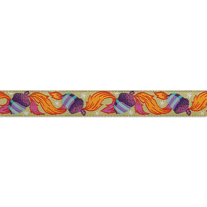 Oh Nuts! Green 5/8"-Glow Tula Pink Tiny Beasts-by the yard