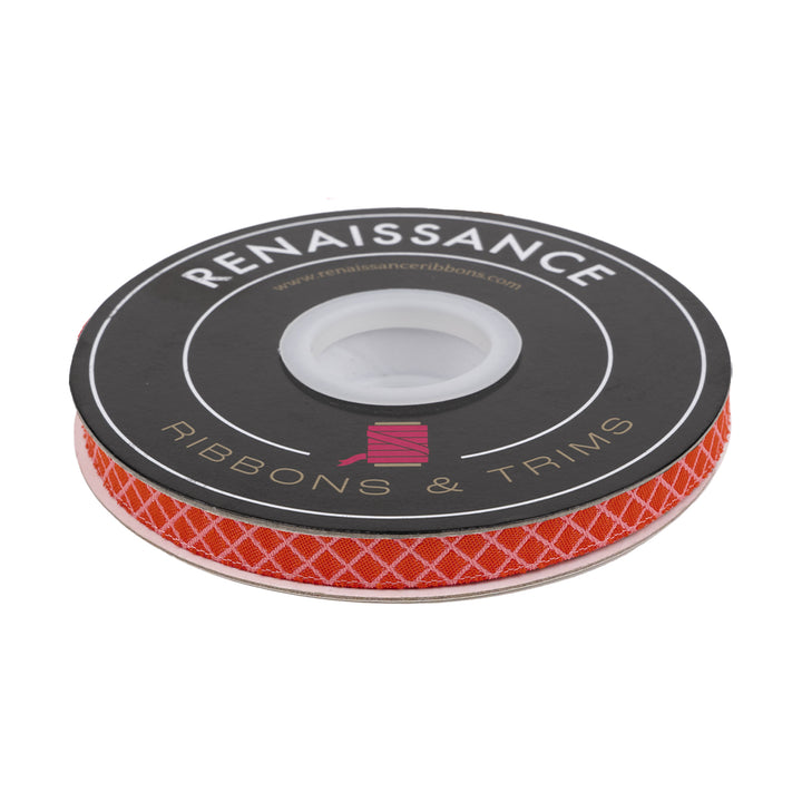 True Colors 2025 - On the Grid in Salmon - 3/8" width - by Tula Pink - One Yard