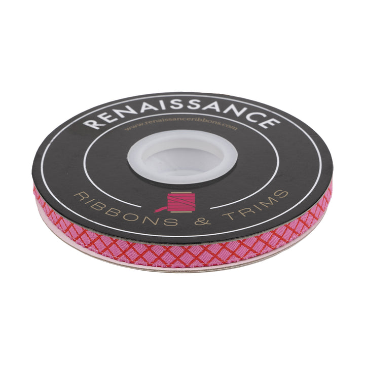 True Colors 2025 - On the Grid in Bubblegum - 3/8" width - by Tula Pink - One Yard