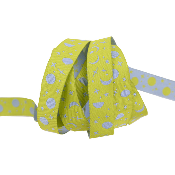 True Colors 2025 - Space Sprinkles in Lightning Bug - 5/8" width - by Tula Pink - One Yard