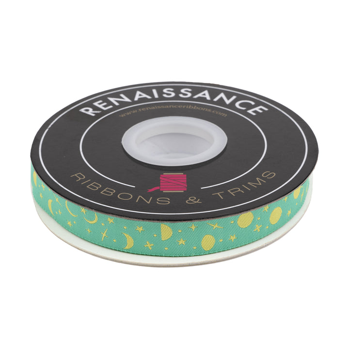True Colors 2025 - Space Sprinkles in Sea Glass - 5/8" width - by Tula Pink - One Yard