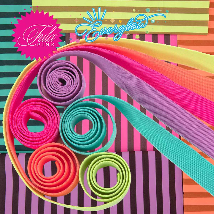 2yd TK 1" EverGlow Webbing 5 colors