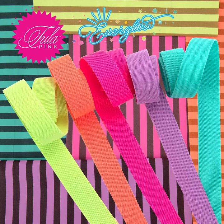 2yd TK 1" EverGlow Webbing 5 colors