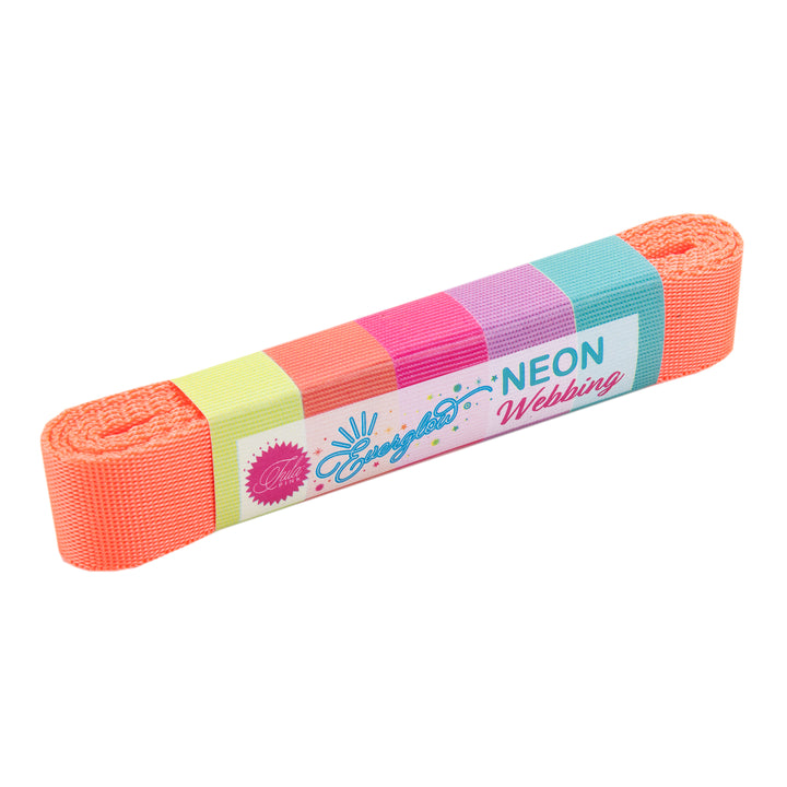 2yd Lunar/Orange - 1" Nylon Webbing - by Tula Pink