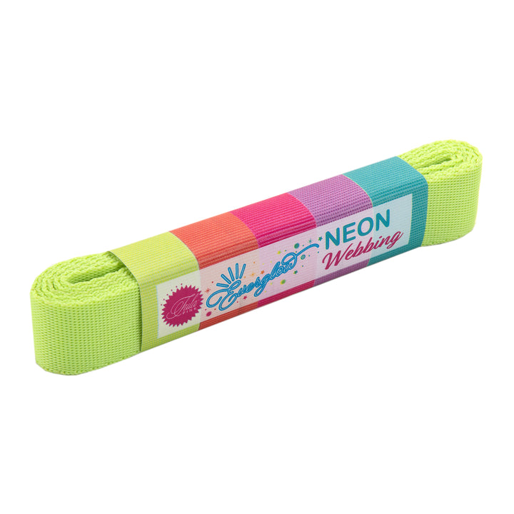 2yd MoonBeam/Neon - 1" Nylon Webbing - by Tula Pink