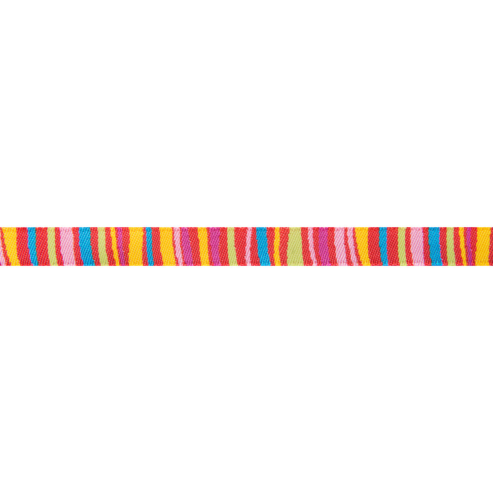 Red Fanciful stripes   - 3/8" -by the yard