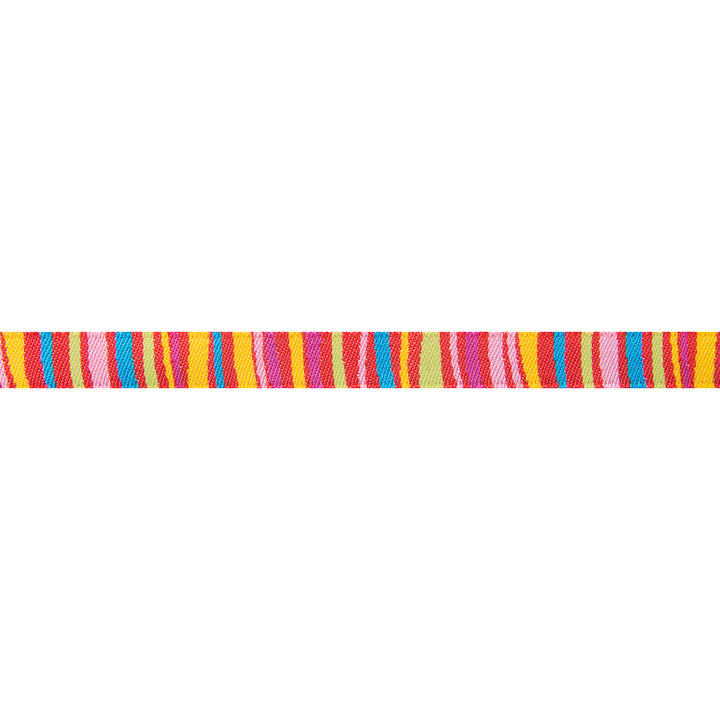 Red Fanciful stripes   - 3/8" -by the yard