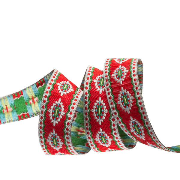 Folk Pattern Jacquard Ribbon, Holiday Ribbons