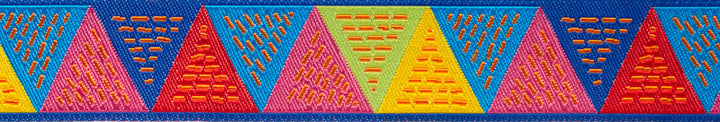 Triangles Pink Blue Yellow - 7/8" - Odile Bailloeul - by the yard
