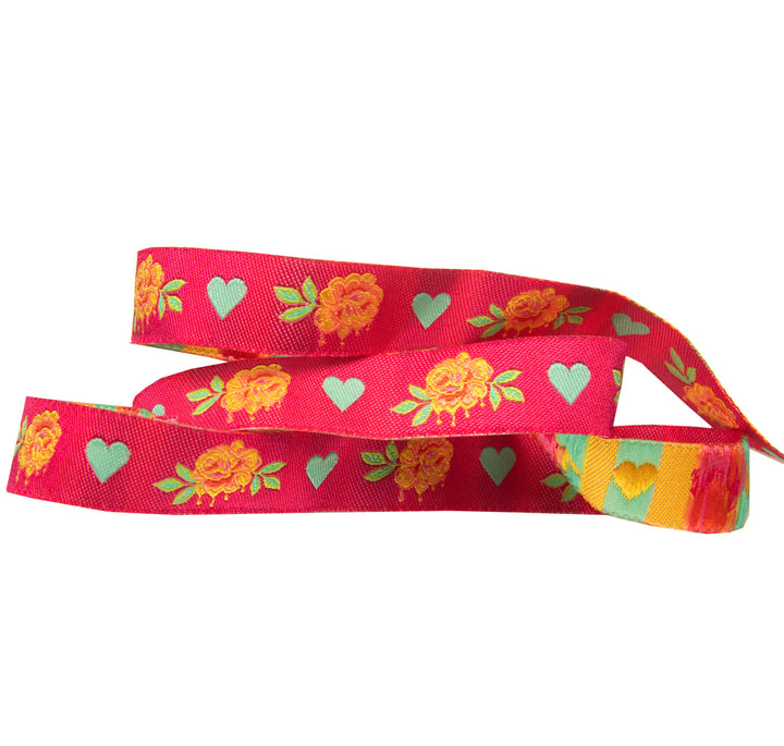 Painted Roses Pink-5/8"-Tula Pink Curiouser