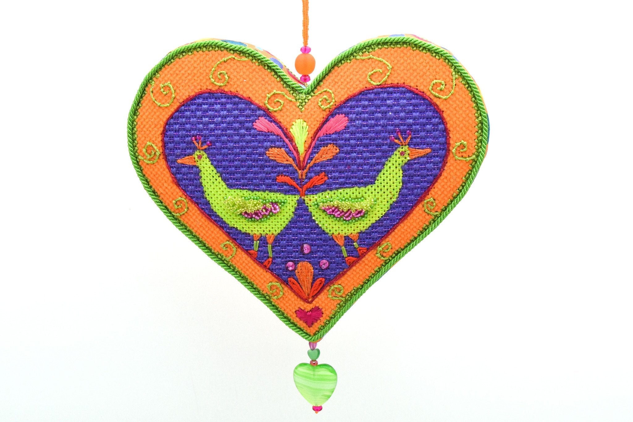 Needlepoint Ornament finished with ribbon by Zecca – Renaissance Ribbons