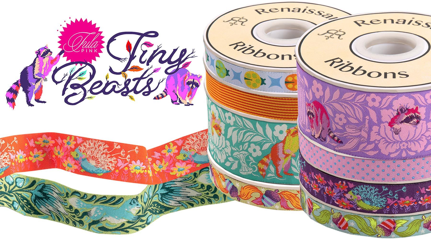 Tula Pink Tiny Beasts Ribbons