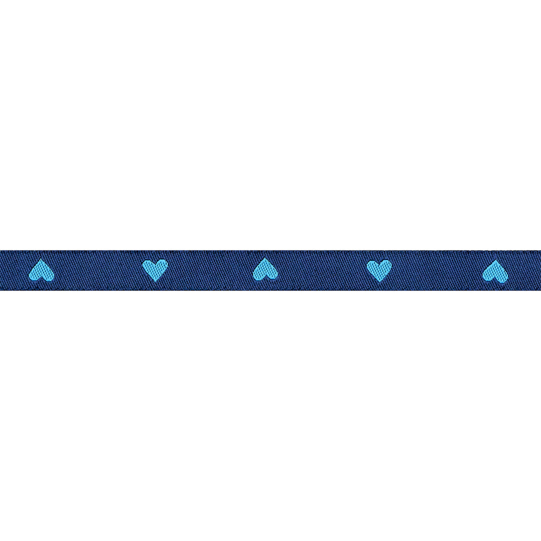 Hearts in Bright Blue - 3/8" width - Hearts and Sparks by Melody Miller - One Yard