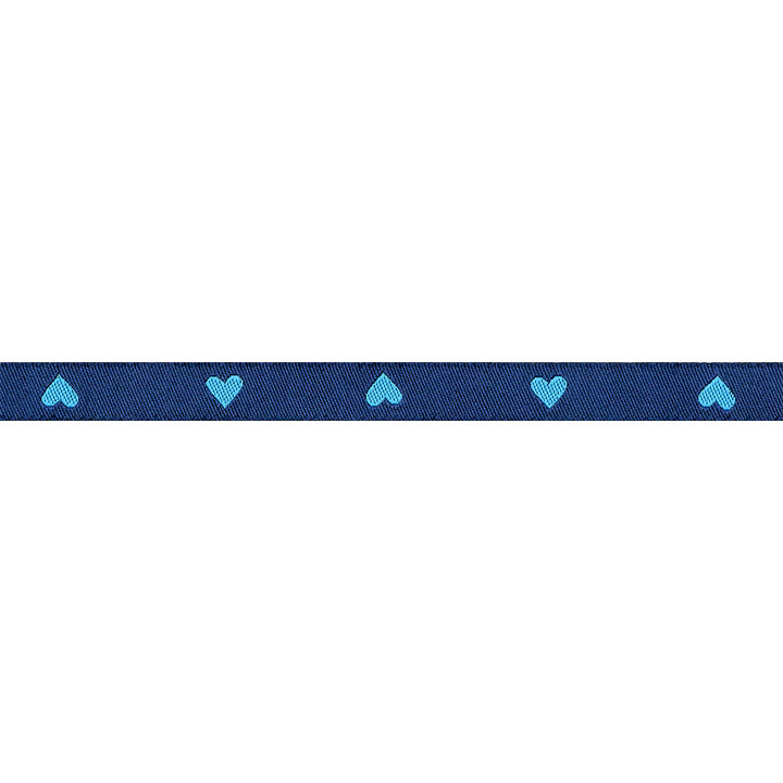 Hearts in Bright Blue - 3/8" width - Hearts and Sparks by Melody Miller - One Yard