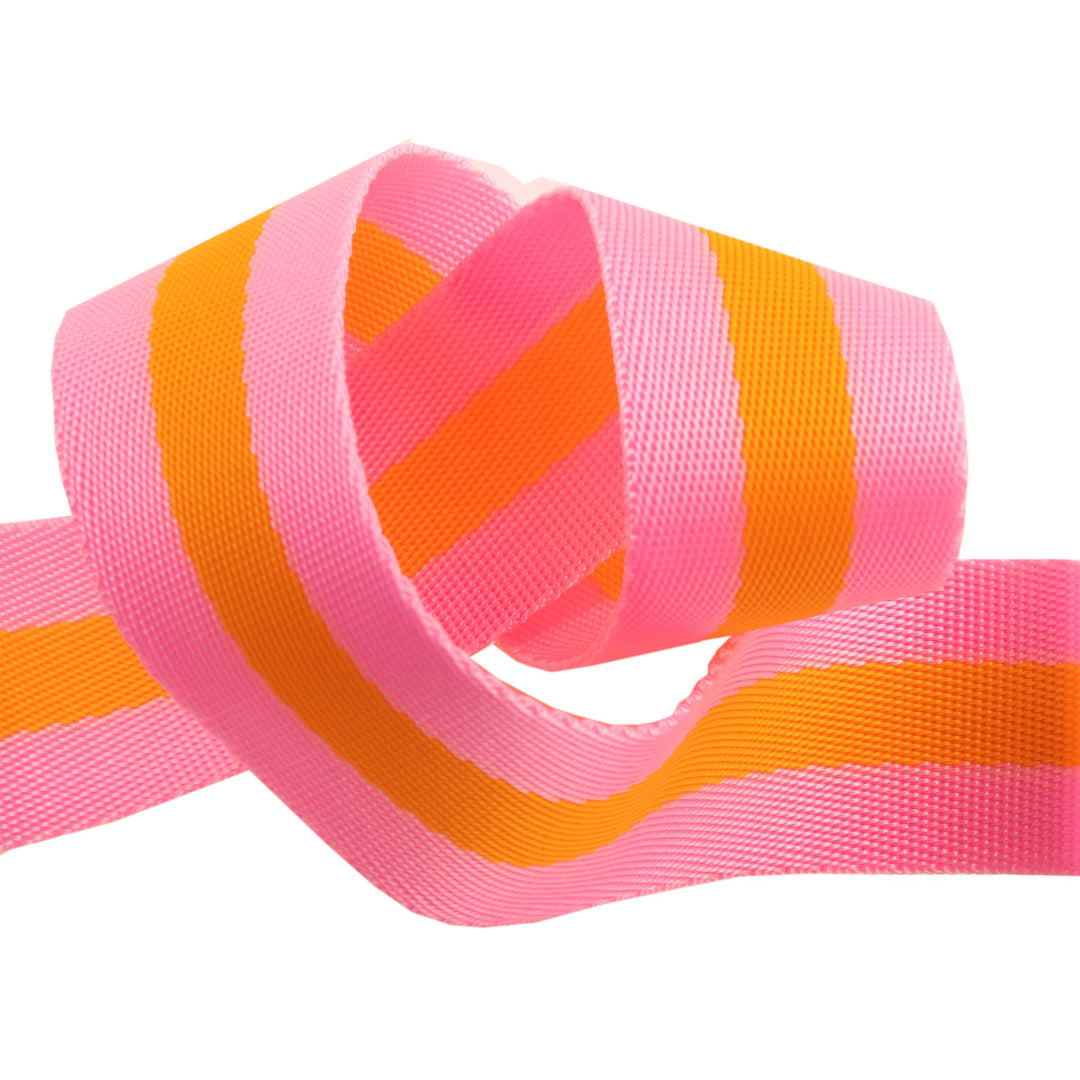 2yd Pink and Orange - 1.5" Nylon Webbing - by Tula Pink