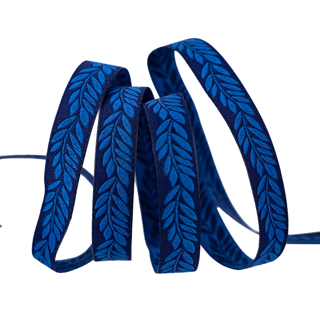 Foliage - Foliage in Indigo - 3/8" width - by Sally Kelly - One Yard