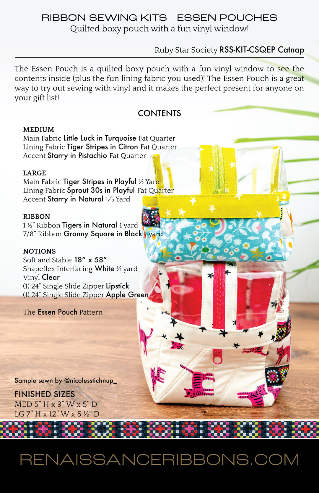 Sewing Kit - Essen Pouch Set in Catnap