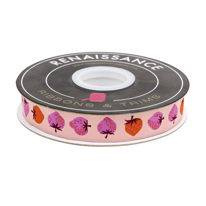 PREORDER - Strawberry - Strawberry in Peach Cream - 7/8" width - by Kimberly Kight - One Yard