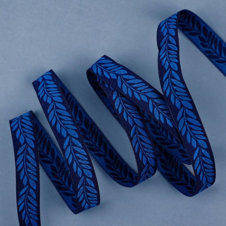Foliage - Foliage in Indigo - 3/8" width - by Sally Kelly - One Yard