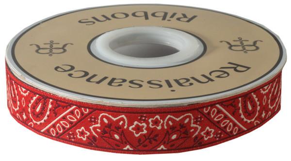 Bandana on Red- by Raphael Kerley - 7/8" -by the yard